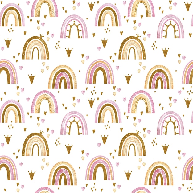 Motif sans couture avec des arcs-en-ciel