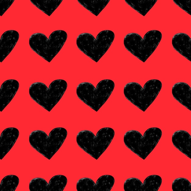 Motif sans couture avec des cœurs dessinés à la main fond de valentines
