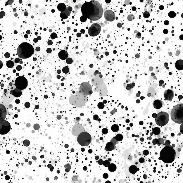 Photo motif sans couture dans le style texturé des points d'encre noire