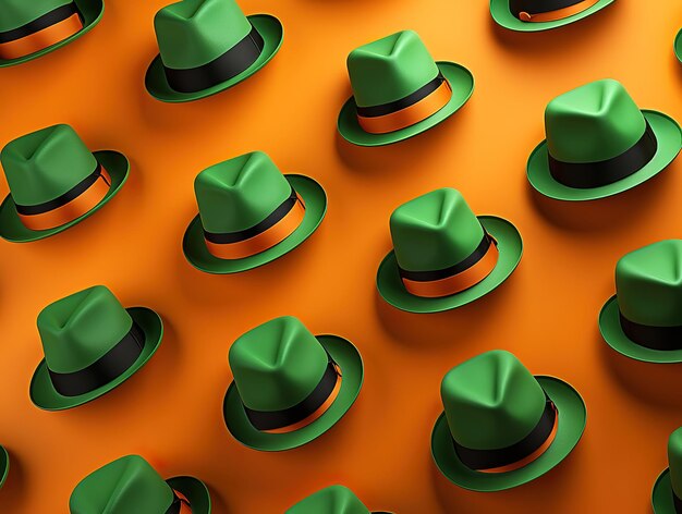Photo le motif sans couture du jour de saint-patrick des symboles irlandais feuille de trèfle vert