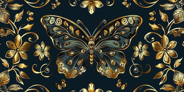 Le motif sans couture du papillon floral