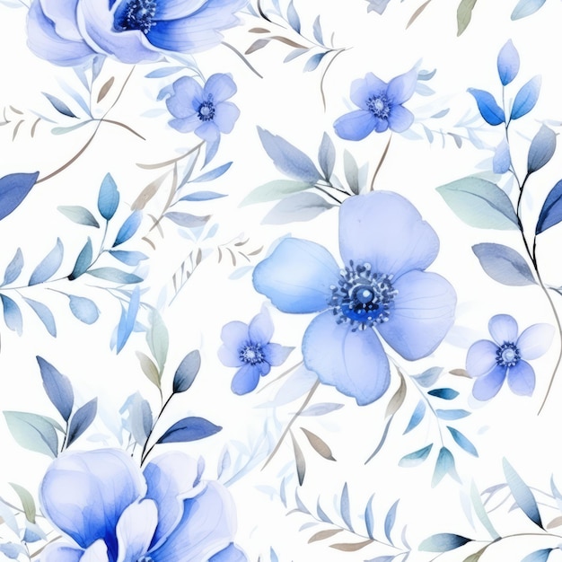 Motif sans couture de fleur de campagne à l'aquarelle