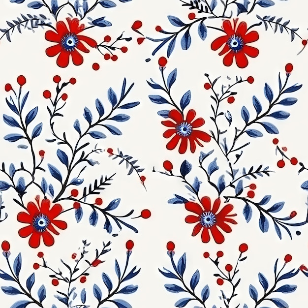 Motif sans couture de fleur de campagne à l'aquarelle