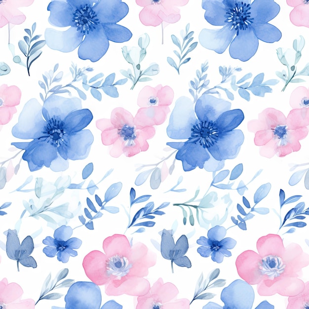 Motif sans couture de fleur de campagne à l'aquarelle