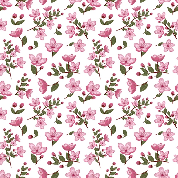 Le motif sans couture de la fleur de cerise