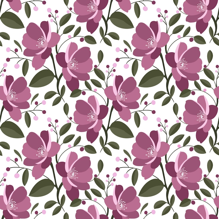 Photo motif sans couture avec des fleurs roses
