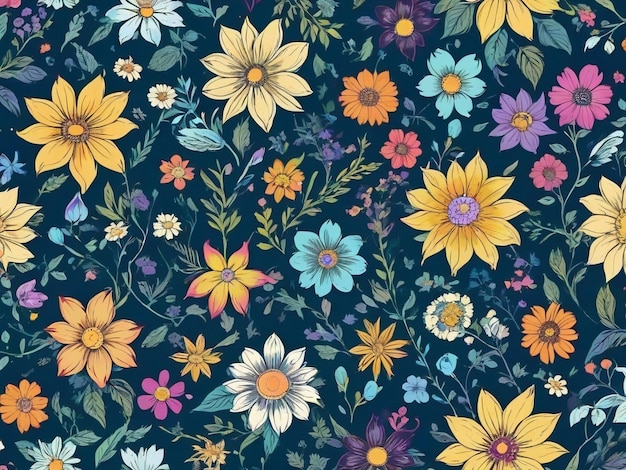 motif sans couture avec des fleurs