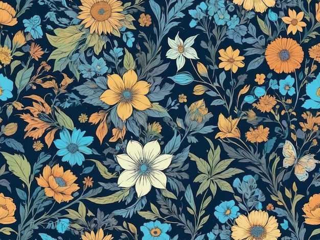 motif sans couture avec des fleurs