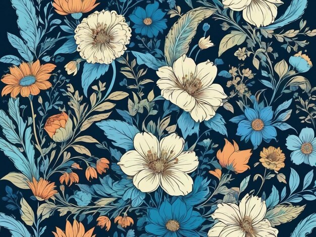 motif sans couture avec des fleurs