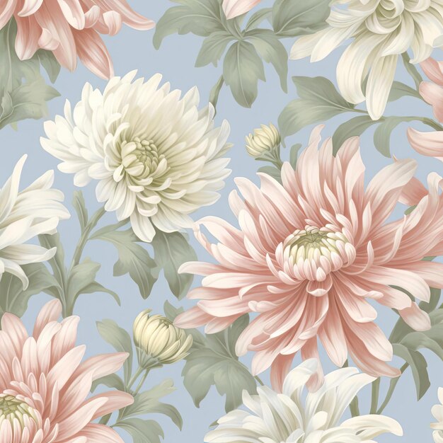 Motif sans couture avec un fond de chrysanthèmes