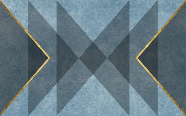 Motif de superposition de triangle géométrique et fond bleu