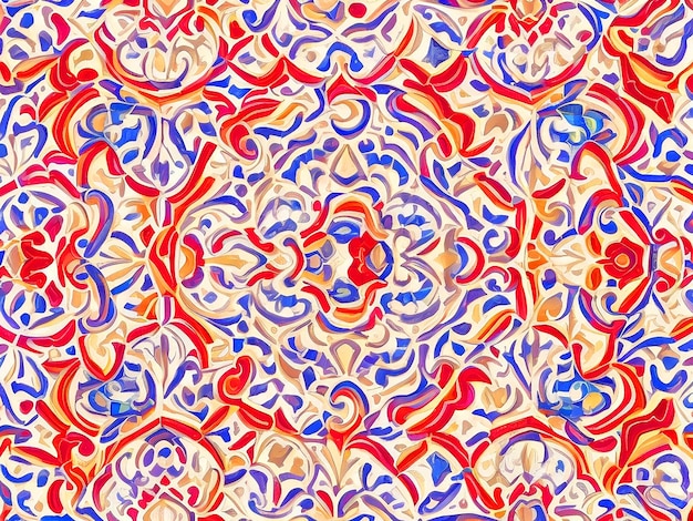 motif symétrique d'une mosaïque albanaise sur fond blanc