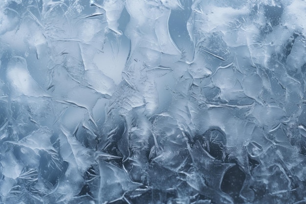 Motif de texture de fond de glace gelée par le froid hivernal