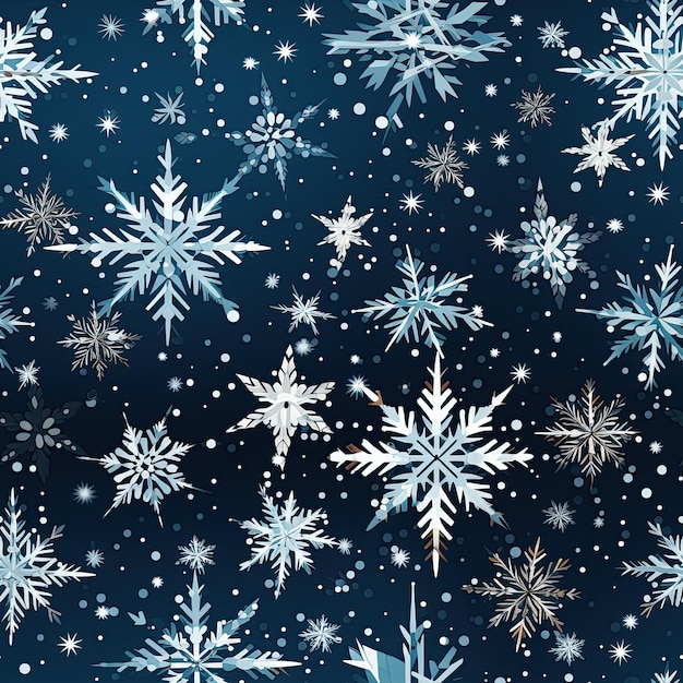 motif de texture transparente avec des flocons de neige sur fond bleu pour du papier d'emballage festif pour les cadeaux de Noël