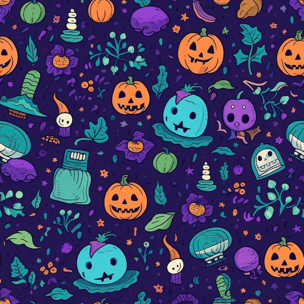 motif sur le thème de l'horreur halloween