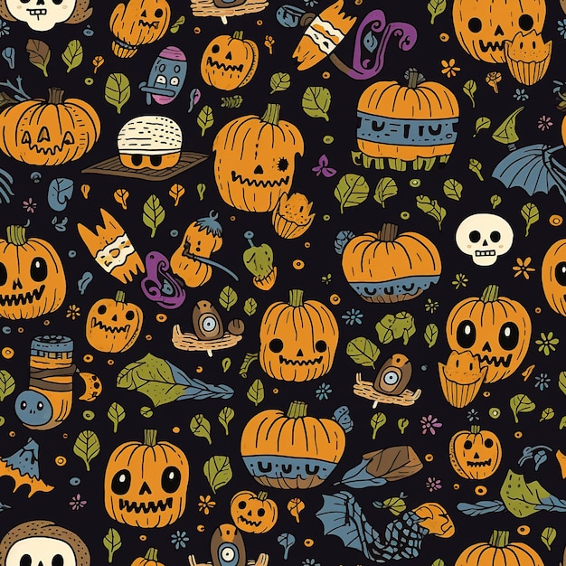 motif sur le thème de l'horreur halloween