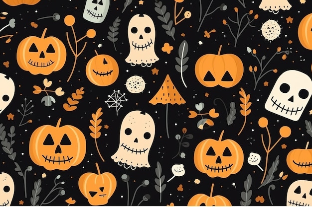 motif sur le thème de l'horreur halloween