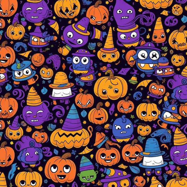 motif sur le thème de l'horreur halloween