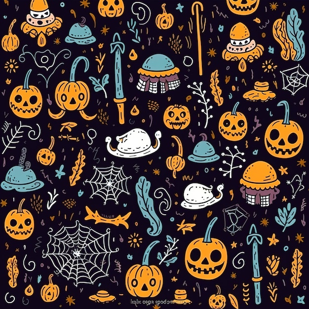 motif sur le thème de l'horreur halloween