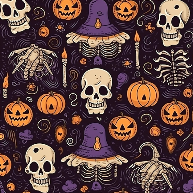 motif sur le thème de l'horreur halloween