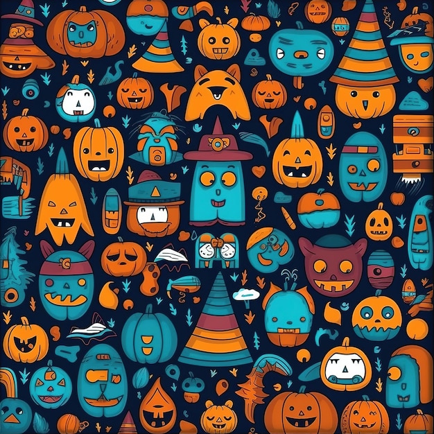 motif sur le thème de l'horreur halloween