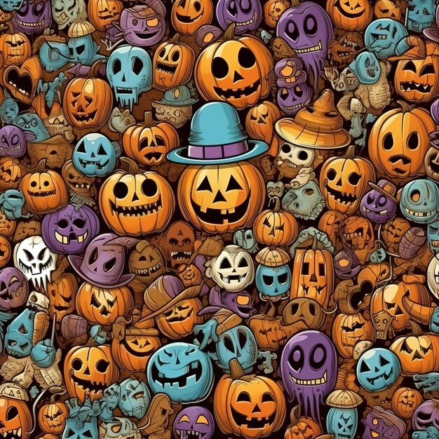 motif sur le thème de l'horreur halloween