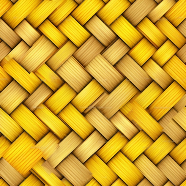 Un motif de tissages en osier tissé jaune.