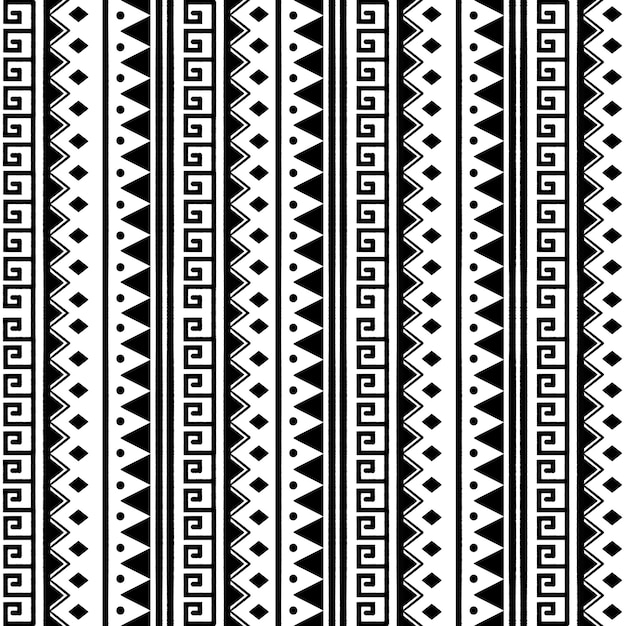 Le motif de tissu ethnique américain présente un dessin géométrique frappant mélangeant une variété de noirs