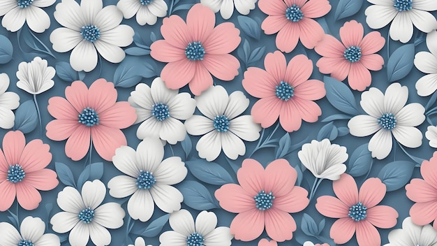 Motif de tissu avec de petites fleurs dans une combinaison de couleurs monochromatiques