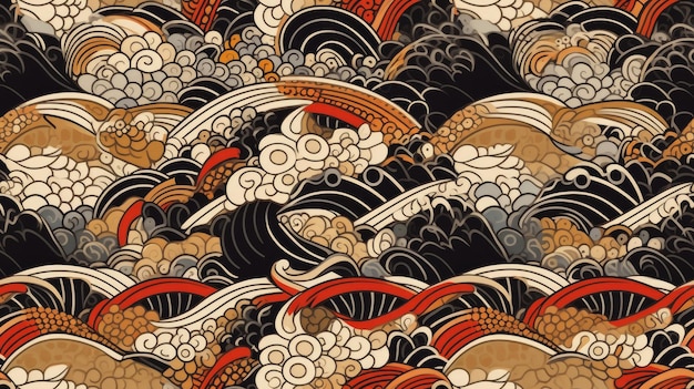 Motif traditionnel japonais complexe sans soudure