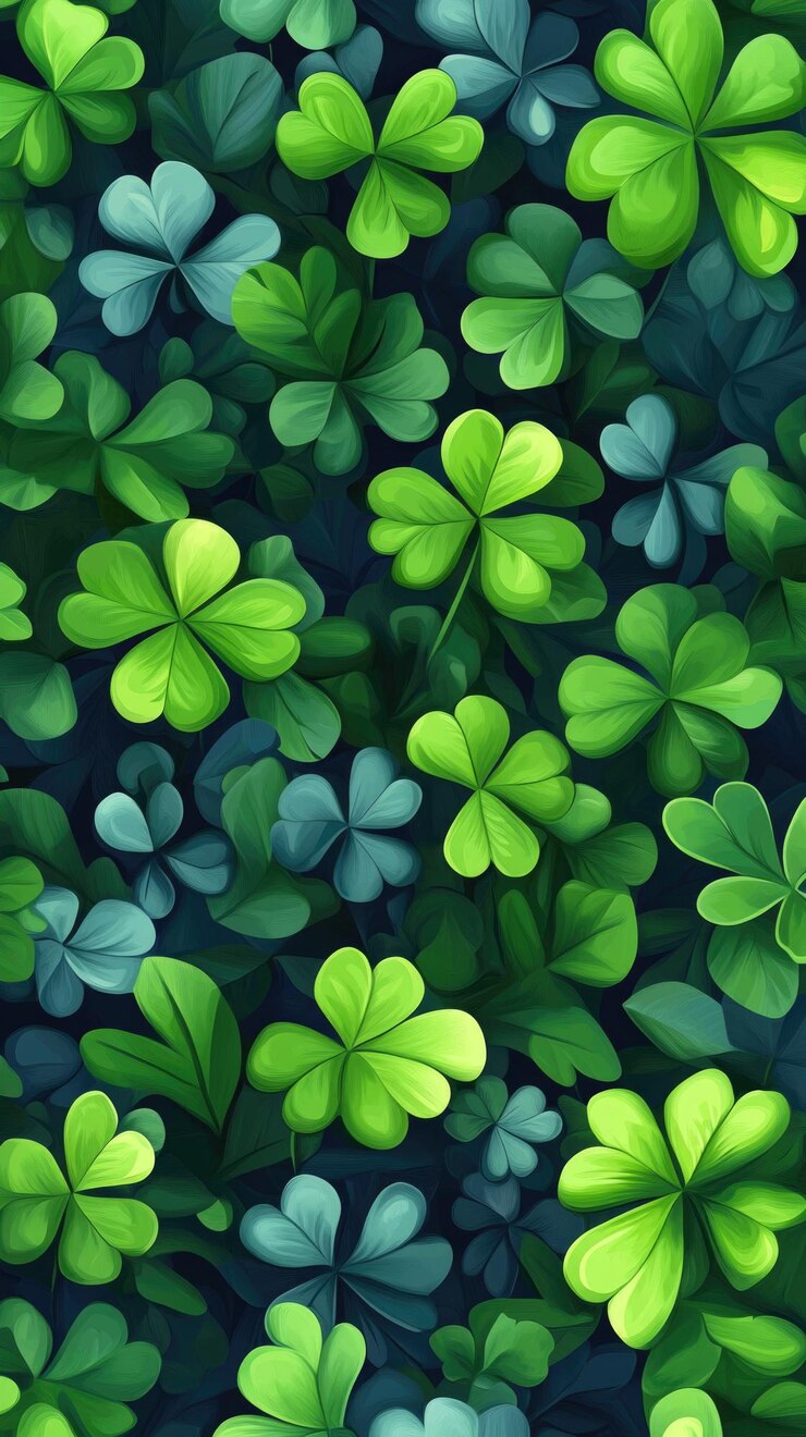 Un motif de trèfle vert et bleu vibrant pour la fête de saint Patrick.