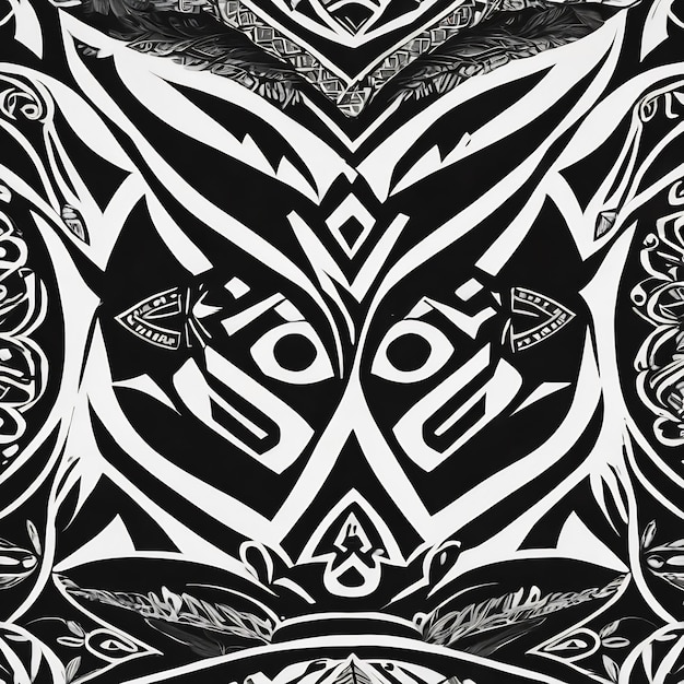 Motif tribal pour le textile noir et blanc