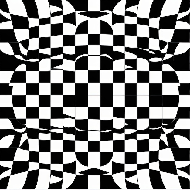 Photo motif de tuiles à carreaux noir et blanc isolé sur le support dans le style des gifs animés