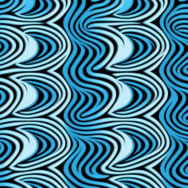 motif de vagues, bleu et blanc