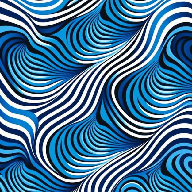 motif de vagues, bleu et blanc