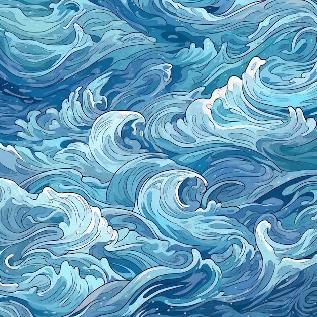 Un motif de vagues bleues