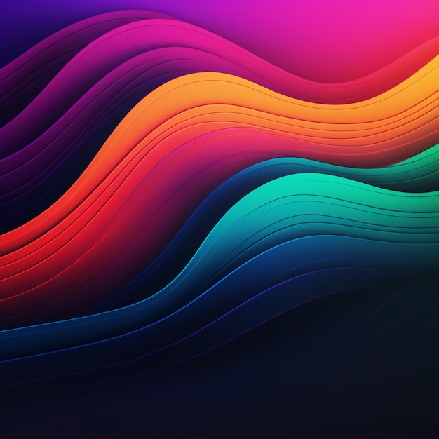 Un motif de vagues colorées aux couleurs de l'arc-en-ciel.