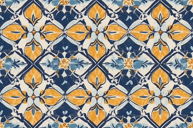 Motif vintage sans couture avec des carreaux Azulejos Effet de patchwork pour une touche de décor portugais et espagnol