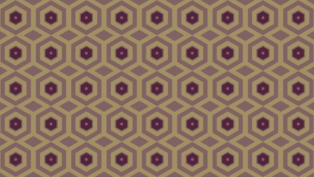 Un motif violet et or avec des motifs géométriques sur un fond beige.