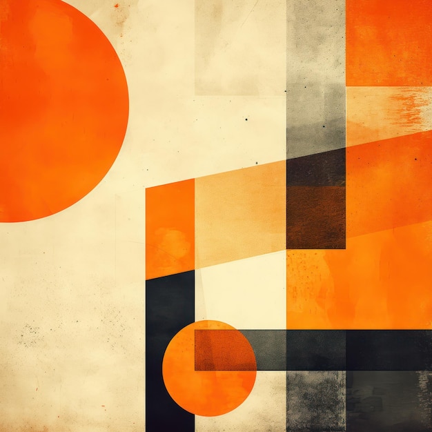 Photo des motifs abstraits simples orange sur le mur dans le style de dan matutina graphique formes stylisées cros