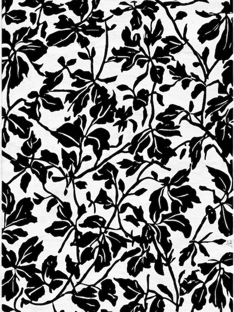 Photo des motifs botaniques en noir et blanc des formes florales uniques impression artistique