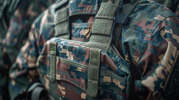 Photo des motifs de camouflage sur une illustration uniforme générée par l'ia