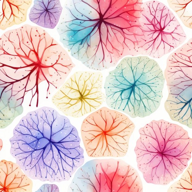 Des motifs cérébraux créatifs en aquarelle parfaits pour des dessins sur le thème des neurosciences