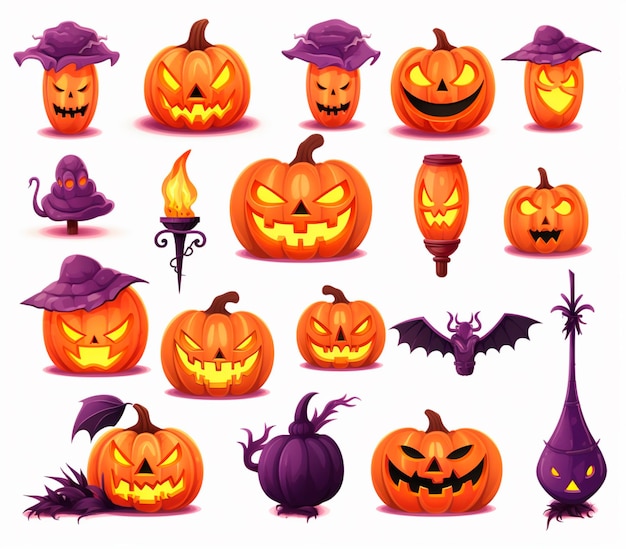 Des motifs de citrouilles d'Halloween