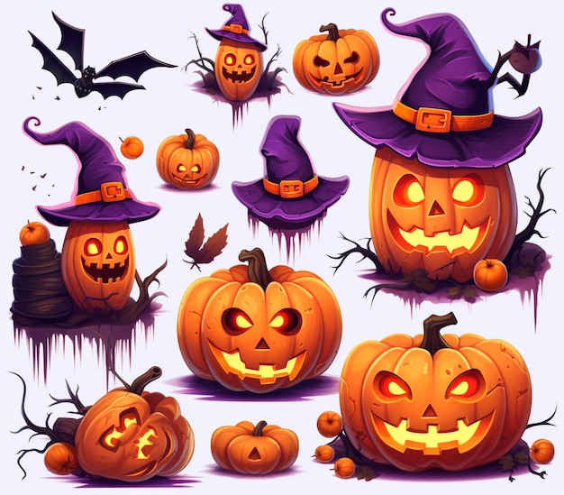 Des motifs de citrouilles d'Halloween