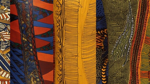 Photo les motifs complexes des textes traditionnels africains