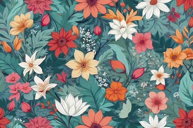 Des motifs de fleurs, une toile de fond florale sans couture