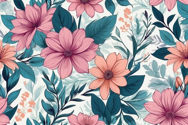 Des motifs de fleurs, une toile de fond florale sans couture