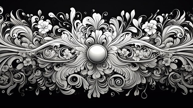 Des motifs floraux abstraits en noir et blanc