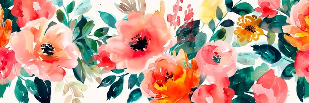 Des motifs floraux d'aquarelle vibrants parfaits pour ajouter une touche d'IA générative